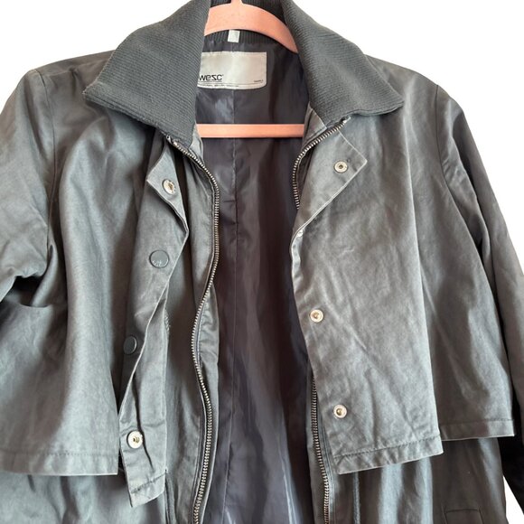 WESC Women’s Greta Parka Jacket Small Lightweight Long Coat Utility Style - Picture 1 of 4